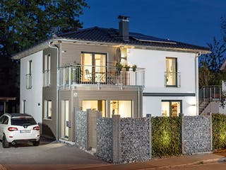 Fertighaus E 20-163.2 - Nachhaltige Stadtvilla von SchwörerHaus Schlüsselfertig ab 448554€, Stadtvilla Außenansicht 1