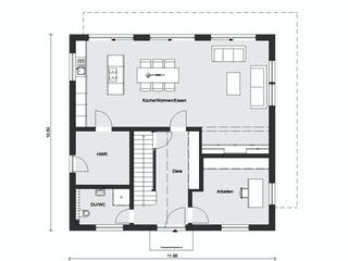 Fertighaus E 20-189.4 - Individuelle Stadtvilla nach eigenem Wunsch von SchwörerHaus Schlüsselfertig ab 549246€, Grundriss 1