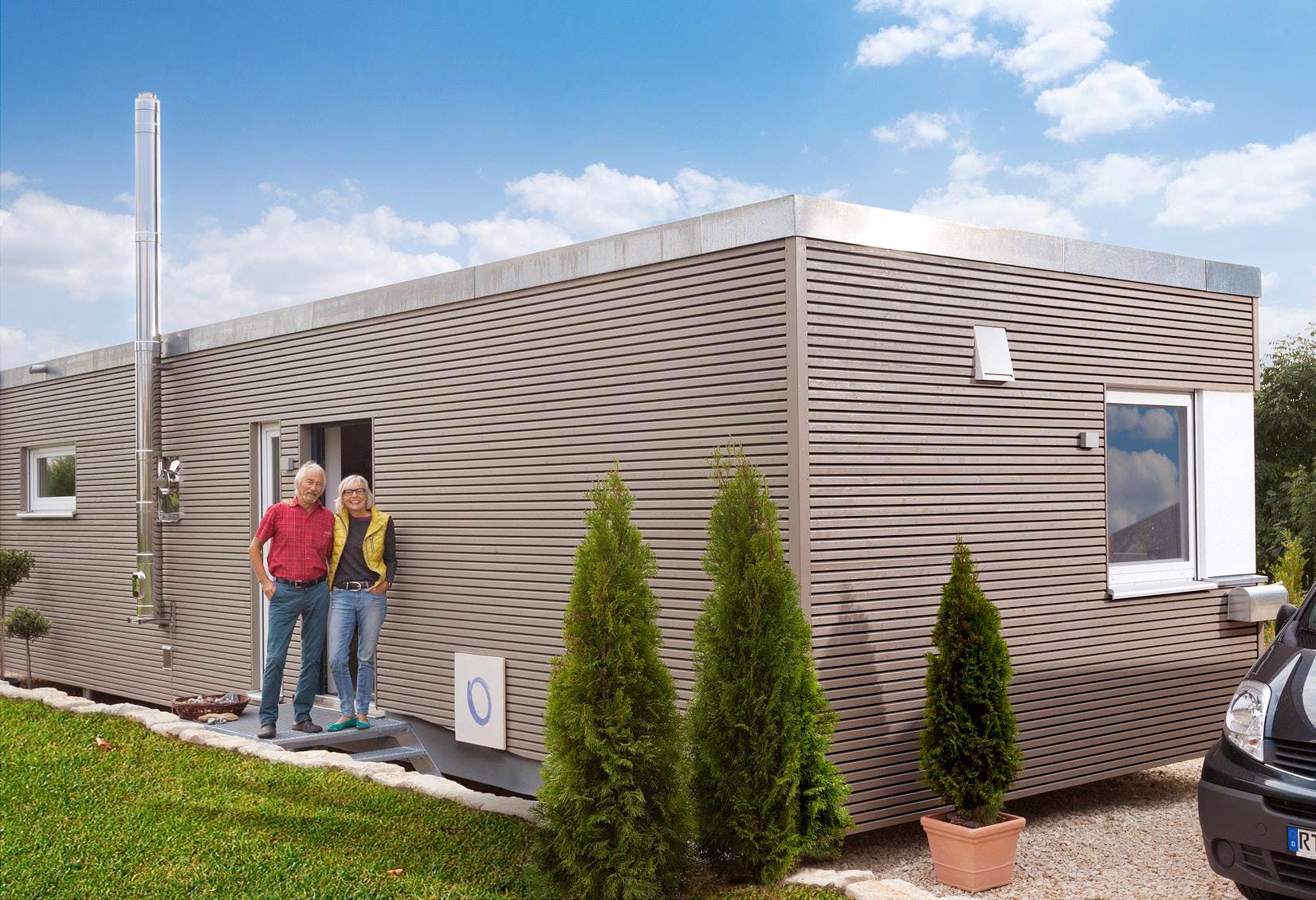 Fertighaus F 10-049.10 - Minihaus von SchwörerHaus - Österreich Schlüsselfertig ab 202290€, Bungalow Außenansicht 2