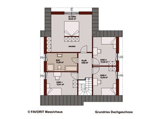 Massivhaus Select 168 von FAVORIT Massivhaus Schlüsselfertig ab 359840€, Satteldach-Klassiker Grundriss 2