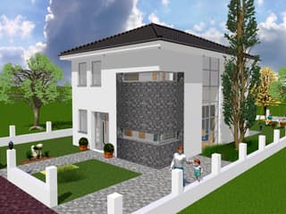 Massivhaus Simple von Wagener Systemhausbau Schlüsselfertig ab 161000€, Stadtvilla Außenansicht 1