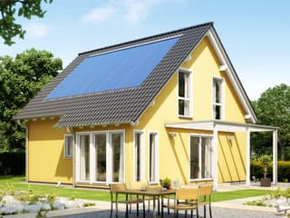 Fertighaus SOLUTION 125 V3 von Living Fertighaus Schlüsselfertig ab 350140€, Satteldach-Klassiker Außenansicht 1