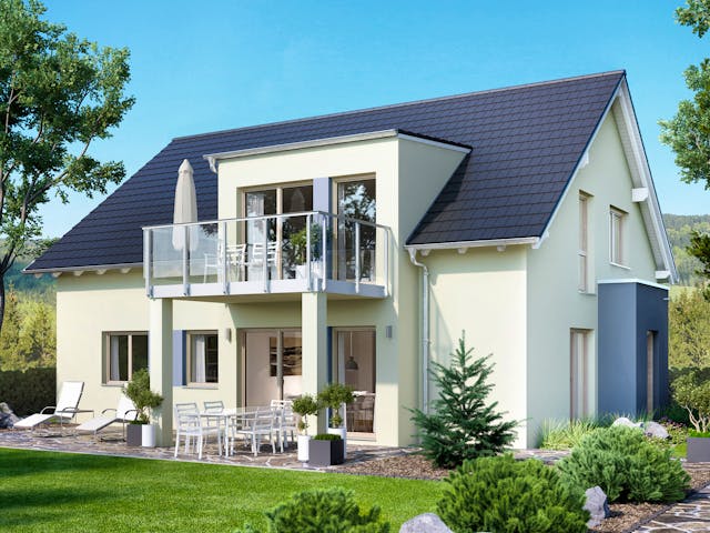 Fertighaus SOLUTION 204 V3 L von Living Fertighaus Schlüsselfertig ab 489984€, Satteldach-Klassiker Außenansicht 1 Fertighaus SOLUTION 204 V3 L von Living Fertighaus Schlüsselfertig ab 489984€, Satteldach-Klassiker Außenansicht 1