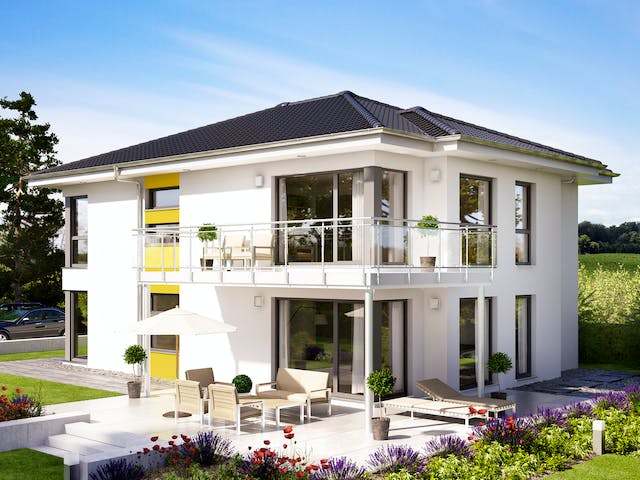 Fertighaus SOLUTION 204 V6 L von Living Fertighaus Ausbauhaus ab 518569€, Stadtvilla Außenansicht 1