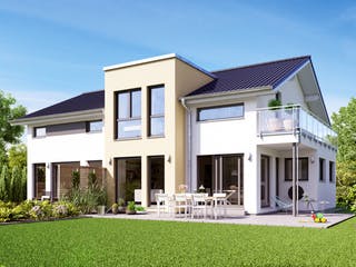 Fertighaus SOLUTION 230 V4 von Living Fertighaus Schlüsselfertig ab 538329€, Satteldach-Klassiker Außenansicht 1