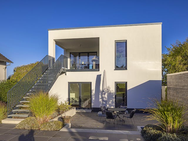 Massivhaus Haus Burkhardt von Splietker Bau, Cubushaus Außenansicht 1