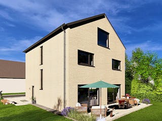 Massivhaus HAUSKONZEPT Mitwachsend von Splietker Bau, Satteldach-Klassiker Außenansicht 1