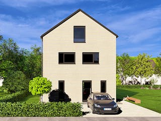 Massivhaus HAUSKONZEPT Mitwachsend von Splietker Bau, Satteldach-Klassiker Außenansicht 3