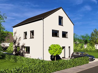 Massivhaus HAUSKONZEPT Mitwachsend von Splietker Bau, Satteldach-Klassiker Außenansicht 4