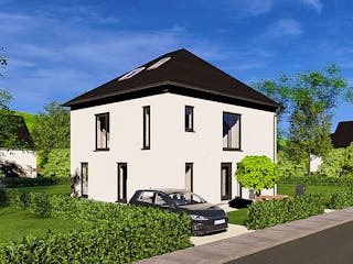 Massivhaus HAUSKONZEPT Villa von Splietker Bau, Stadtvilla Außenansicht 3