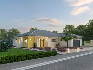 Massivhaus Bungalow BGL 114 von SR System Schlüsselfertig ab 269500€, Bungalow Außenansicht 2 Massivhaus Bungalow BGL 114 von SR System Schlüsselfertig ab 269500€, Bungalow Außenansicht 2