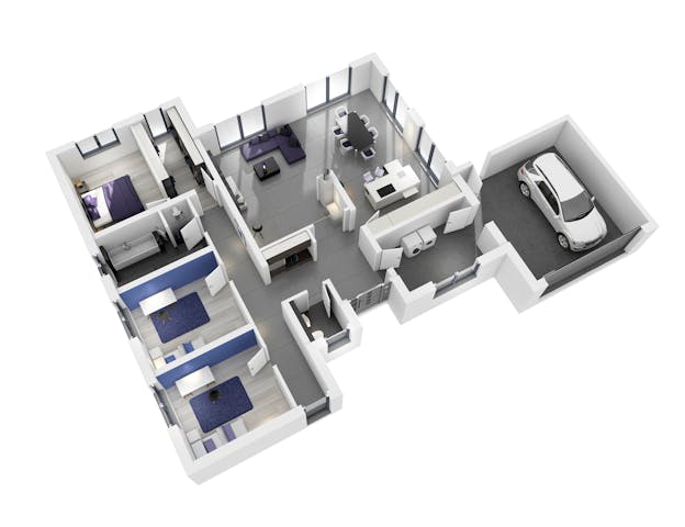 Winkelbungalow mit Garage von Ytong Bausatzhaus