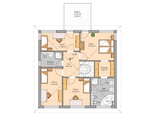 Massivhaus Stadtvilla Centro von Kern-Haus Schlüsselfertig ab 437900€, Stadtvilla Grundriss 2