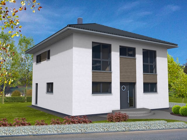 Fertighaus Stadtvilla 161 von Suckfüll Energiesparhaus Schlüsselfertig ab 441450€, Stadtvilla Außenansicht 1