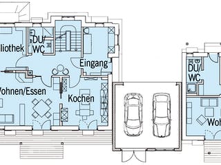 Fertighaus Steinhauser - Kundenhaus von Bau-Fritz Schlüsselfertig ab 920000€, Stadtvilla Grundriss 1