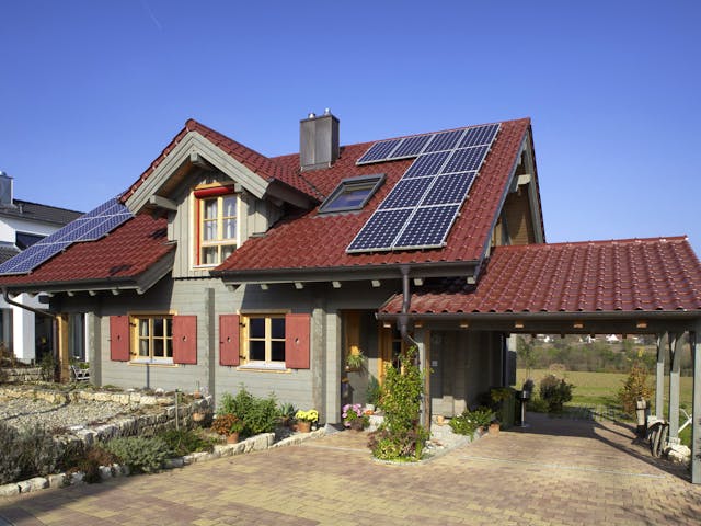 Blockhaus Steinheim von Rems-Murr-Holzhaus Ausbauhaus ab 311508€, Satteldach-Klassiker Außenansicht 1 Blockhaus Steinheim von Rems-Murr-Holzhaus Ausbauhaus ab 311508€, Satteldach-Klassiker Außenansicht 1