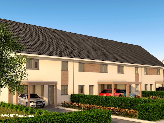Massivhaus Stella E113/M115 von Favorit Massivhaus - Mehrfamilienhäuser, Satteldach-Klassiker Außenansicht 1