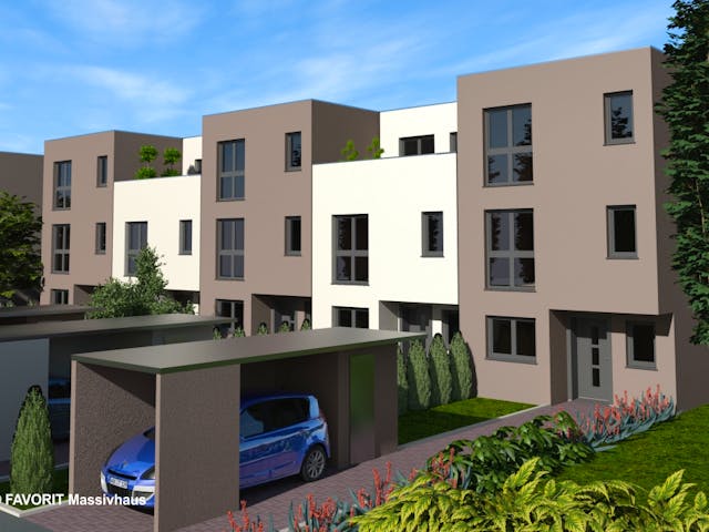 Massivhaus Stella E141/M146 von Favorit Massivhaus - Mehrfamilienhäuser, Cubushaus Außenansicht 1