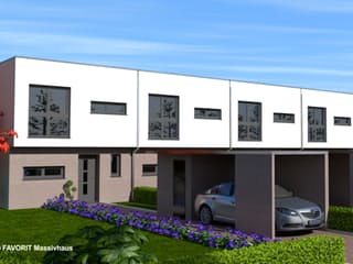 Massivhaus Stella E92/M95 von FAVORIT Massivhaus, Cubushaus Außenansicht 1