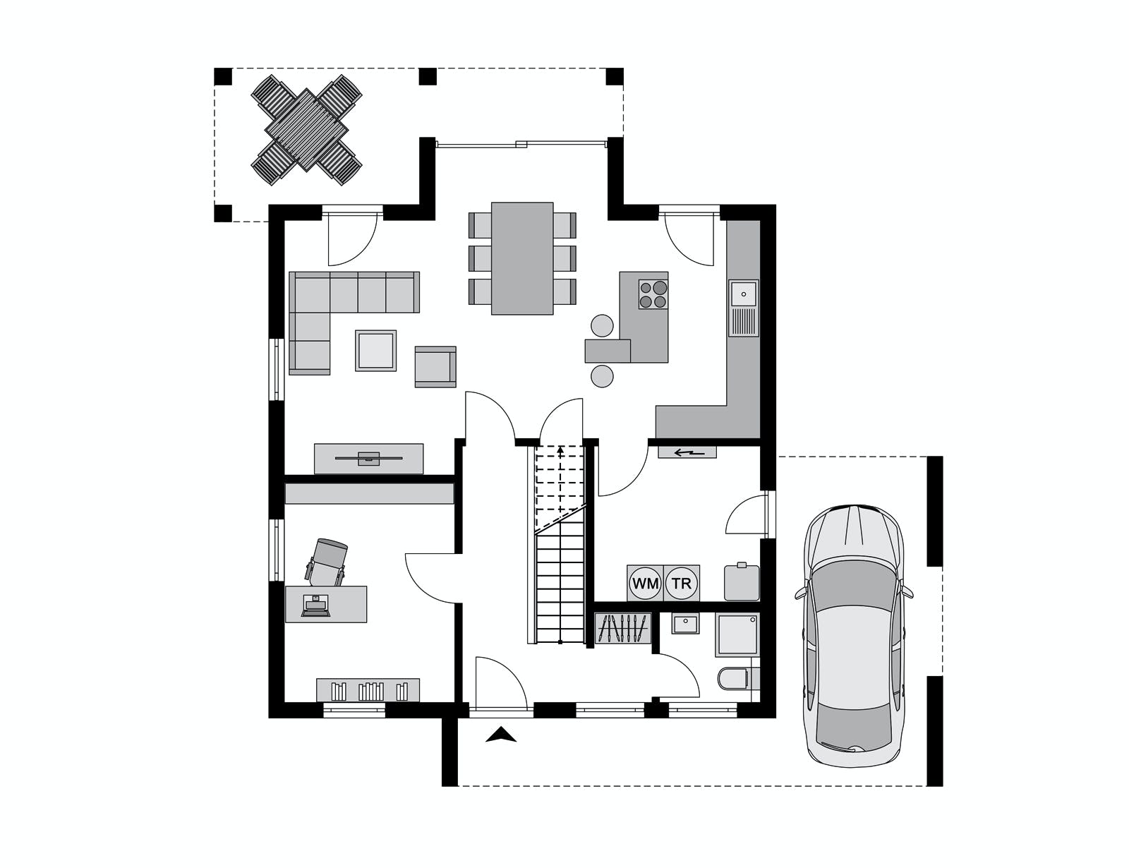 Fertighaus Klassiker CITY Gestaltungsidee GL 02 von STREIF Haus, Cubushaus Grundriss 1