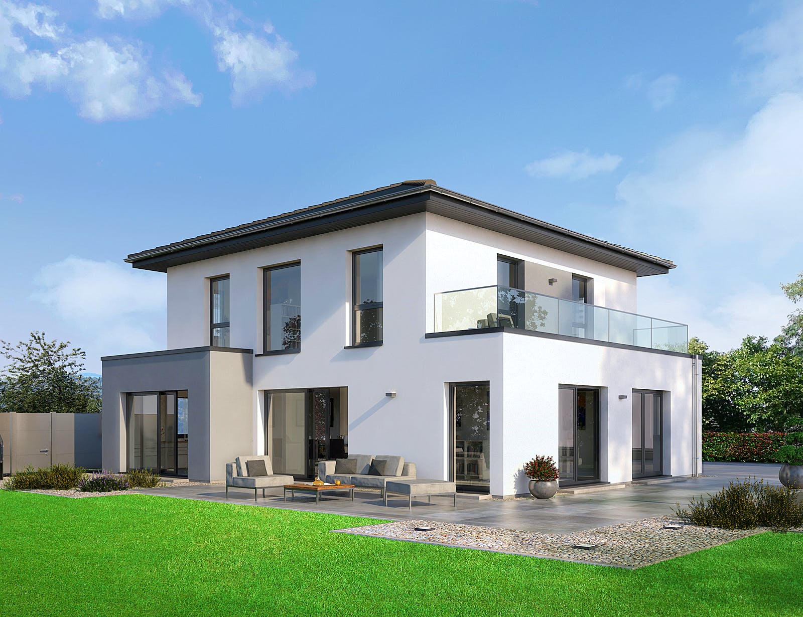Fertighaus Klassiker CITY Gestaltungsidee GL 03 von STREIF Haus, Stadtvilla Außenansicht 1