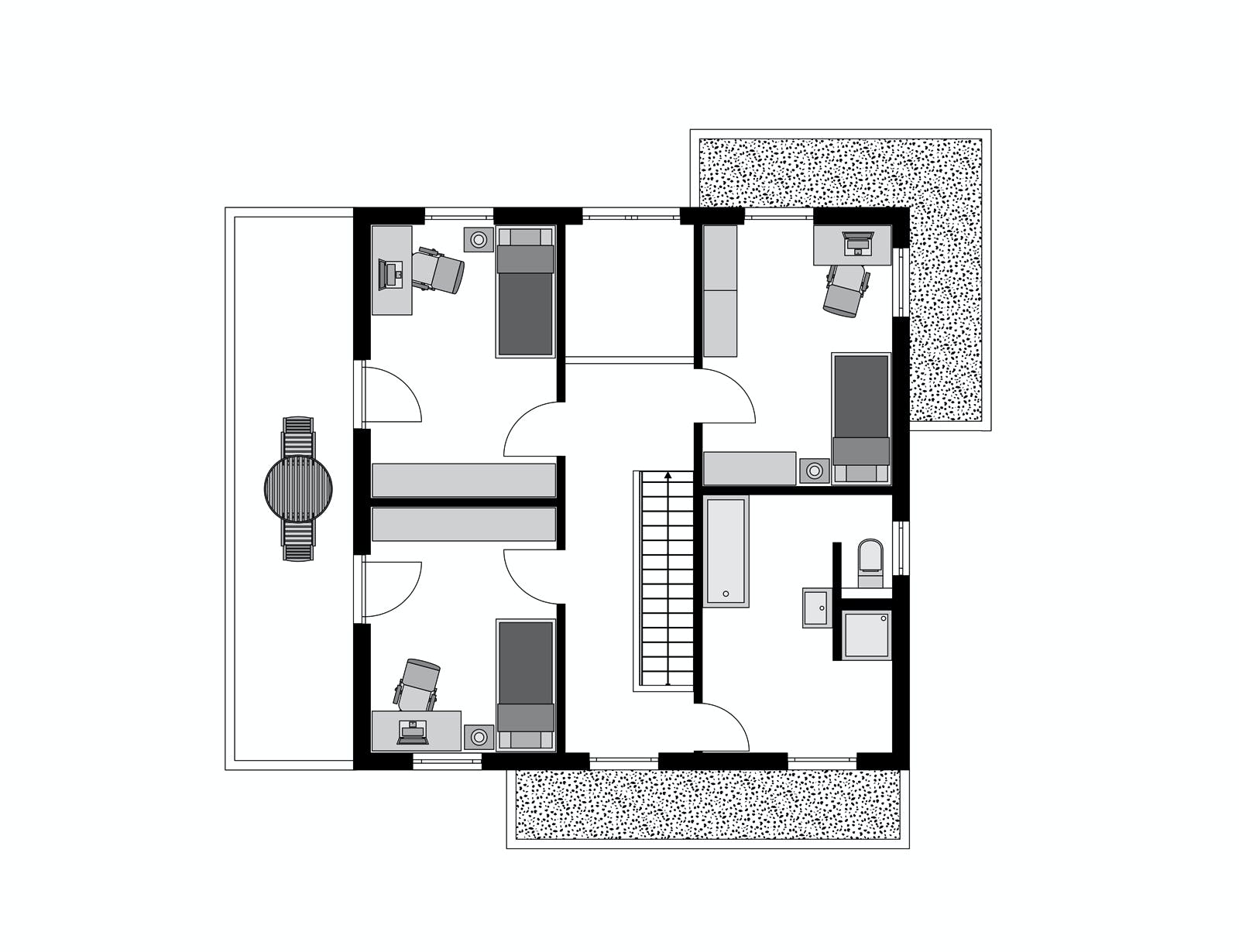 Fertighaus Klassiker CITY Gestaltungsidee GL 03 von STREIF Haus, Stadtvilla Grundriss 2