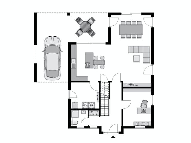Fertighaus Klassiker CITY Gestaltungsidee GL 06 von STREIF Haus, Cubushaus Grundriss 1