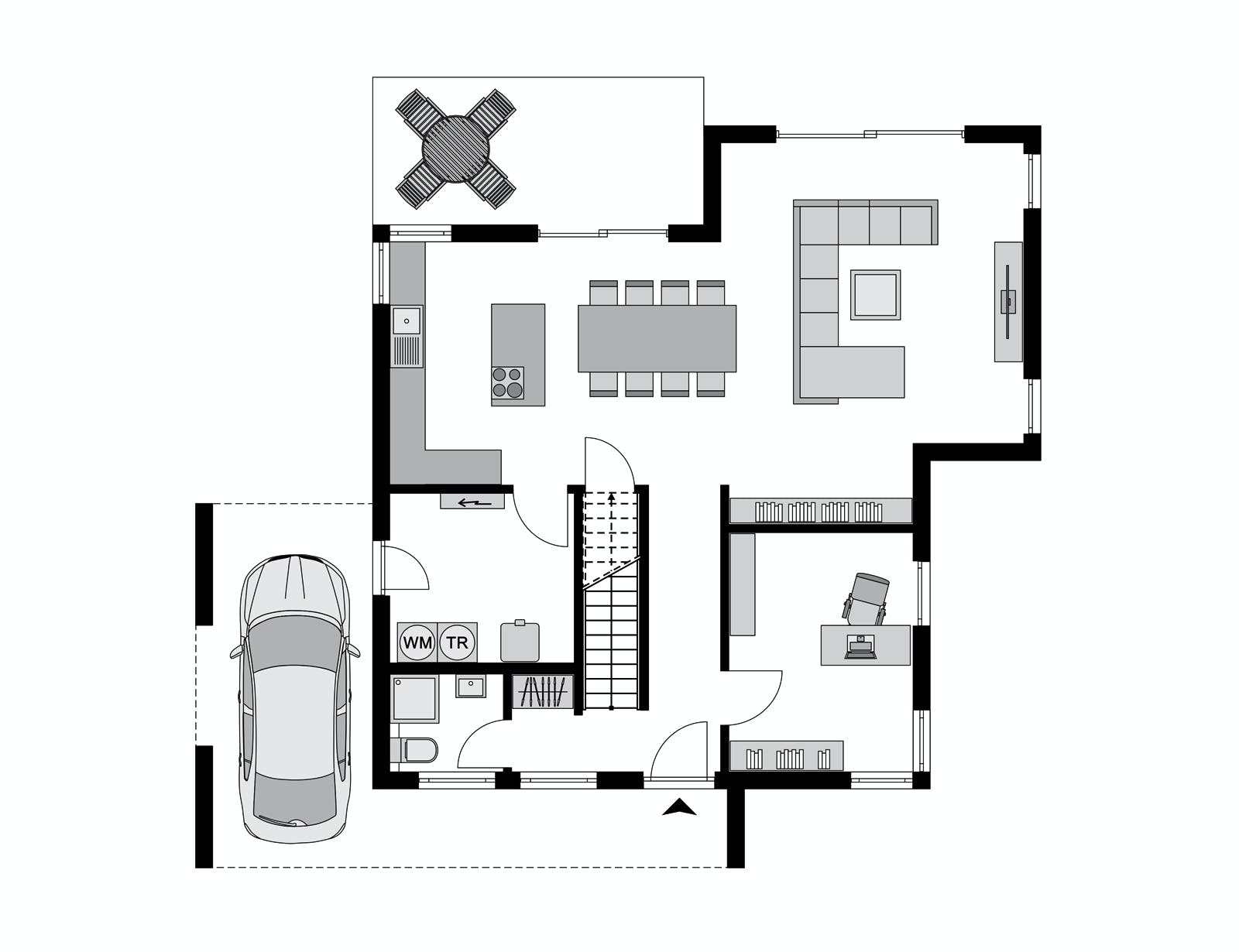 Fertighaus Klassiker CITY Gestaltungsidee GL 07 von STREIF Haus, Stadtvilla Grundriss 1