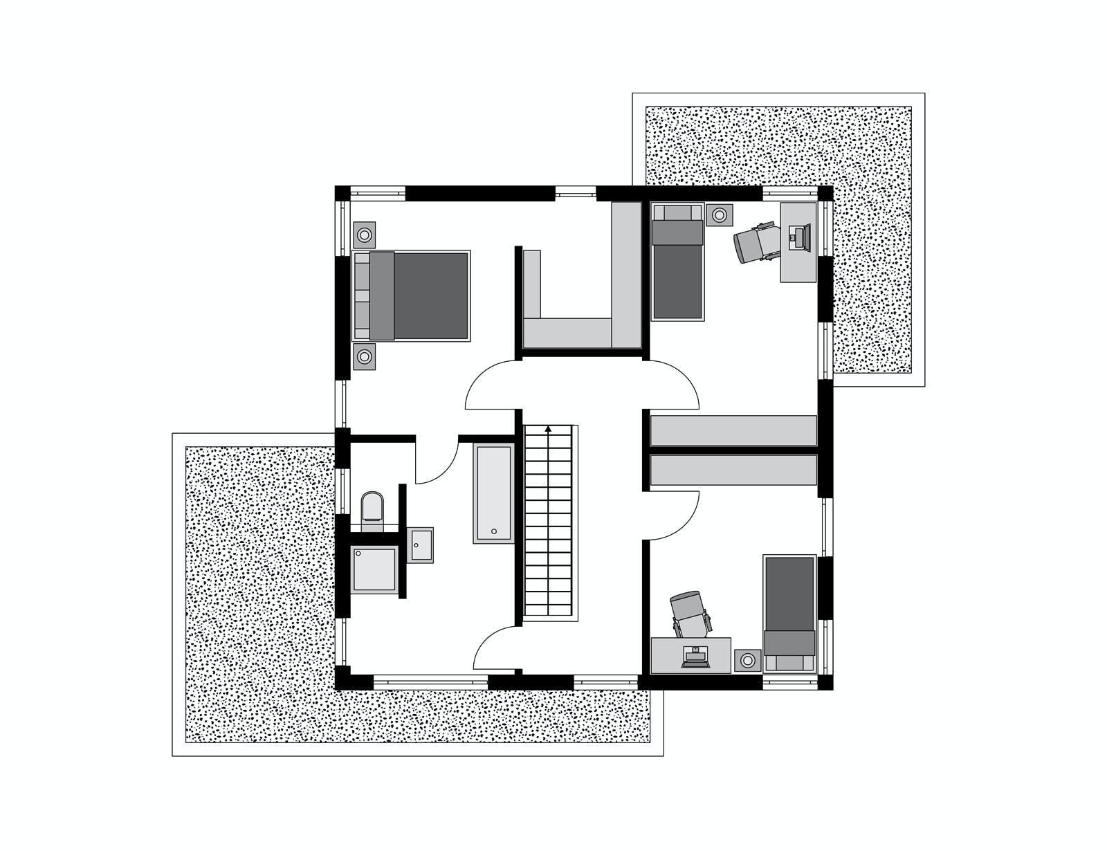 Fertighaus Klassiker CITY Gestaltungsidee GL 07 von STREIF Haus, Stadtvilla Grundriss 2