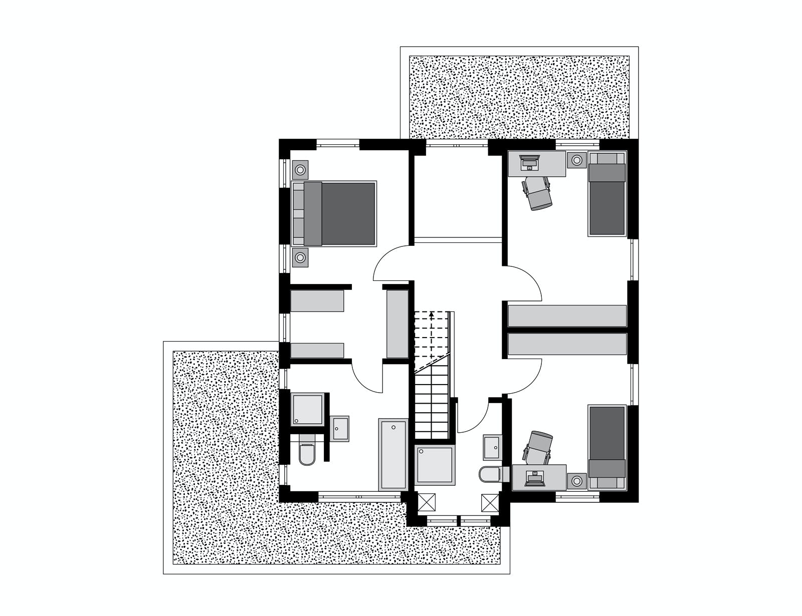 Fertighaus Klassiker CITY Gestaltungsidee GL 08 von STREIF Haus, Cubushaus Grundriss 2