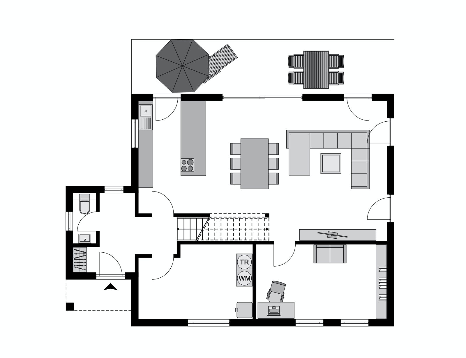 Fertighaus Family Klassiker GQ Gestaltungsidee 01 von STREIF Haus, Satteldach-Klassiker Grundriss 1