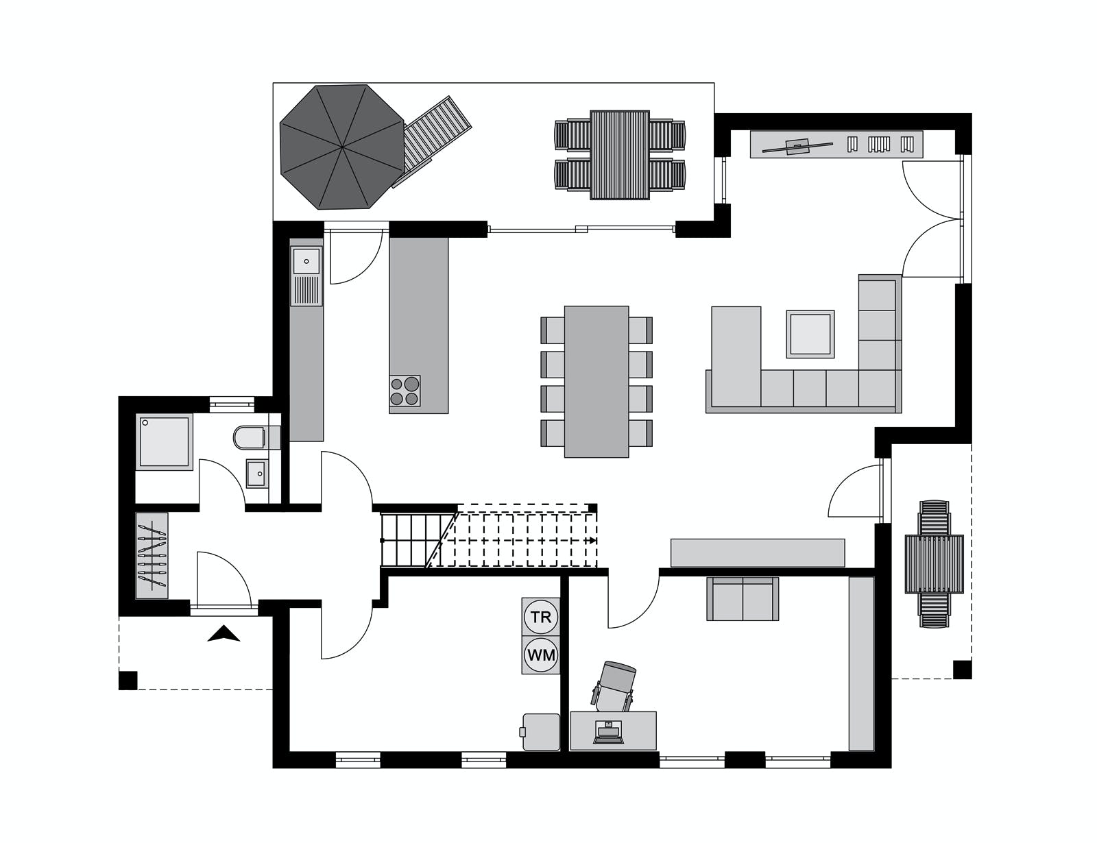 Fertighaus Family Klassiker GQ Gestaltungsidee 02 von STREIF Haus, Satteldach-Klassiker Grundriss 1