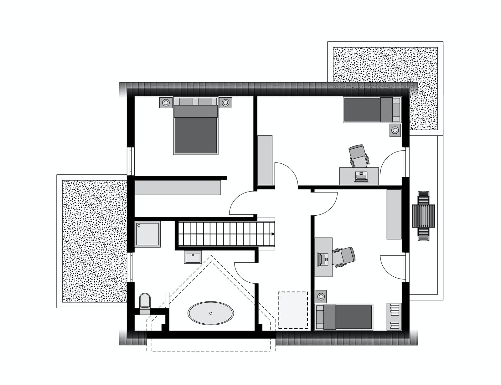 Fertighaus Family Klassiker GQ Gestaltungsidee 02 von STREIF Haus, Satteldach-Klassiker Grundriss 2