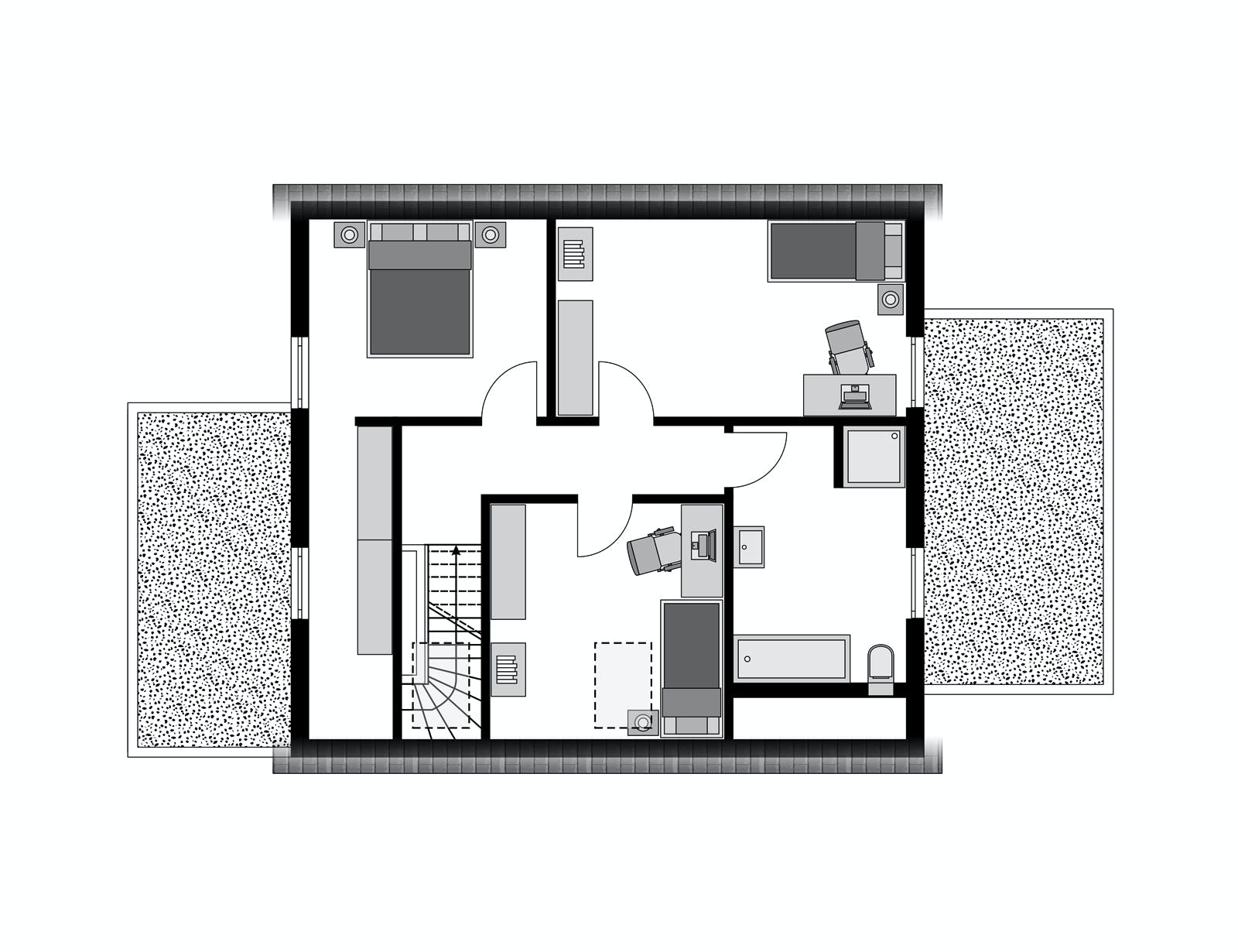Fertighaus Family Klassiker VG Gestaltungsidee 01 von STREIF Haus, Satteldach-Klassiker Grundriss 2