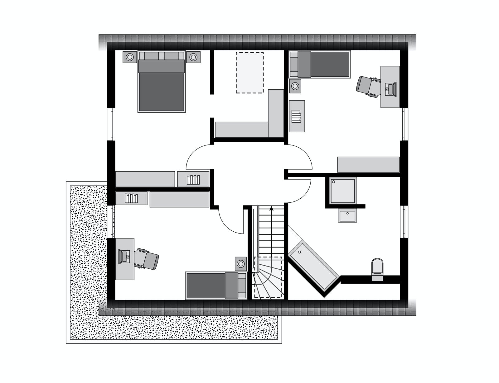 Fertighaus Family Klassiker VG Gestaltungsidee 05 von STREIF Haus, Satteldach-Klassiker Grundriss 2