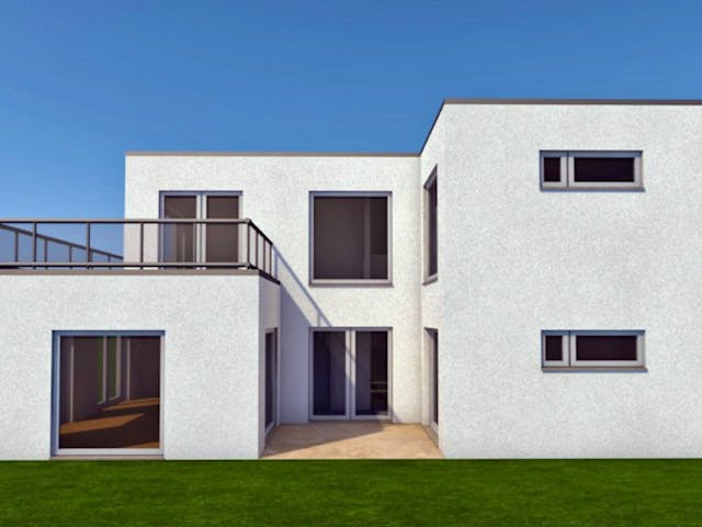 Massivhaus Style von Wagener Systemhausbau Schlüsselfertig ab 196000€, Cubushaus Außenansicht 1 Massivhaus Style von Wagener Systemhausbau Schlüsselfertig ab 196000€, Cubushaus Außenansicht 1