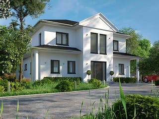 Massivhaus Sublimis von AUREA Massivhaus, Stadtvilla Außenansicht 2