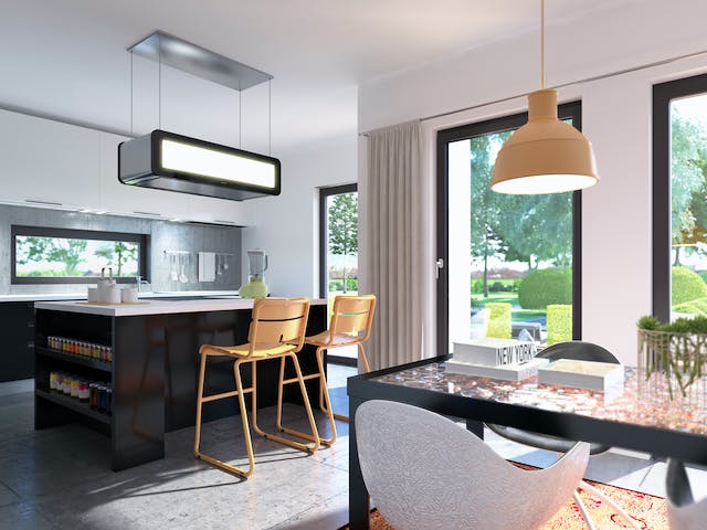 Fertighaus SUNSHINE 125 V3 von Living Fertighaus Ausbauhaus ab 302278€, Satteldach-Klassiker Innenansicht 1
