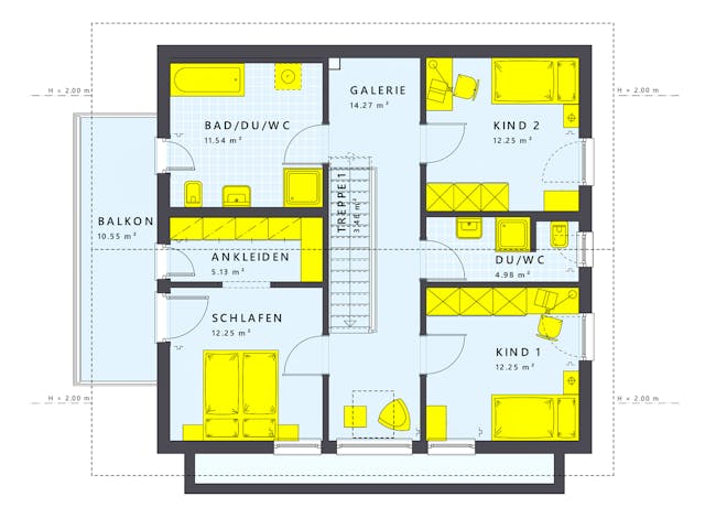 Fertighaus SUNSHINE 154 V4 von Living Fertighaus Schlüsselfertig ab 356356€, Satteldach-Klassiker Innenansicht 2