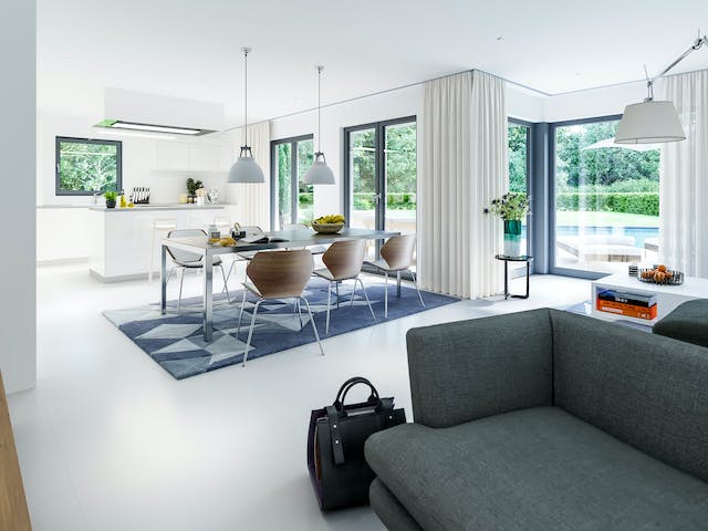 Fertighaus SUNSHINE 143 V2 von Living Fertighaus Ausbauhaus ab 324068€, Satteldach-Klassiker Innenansicht 1
