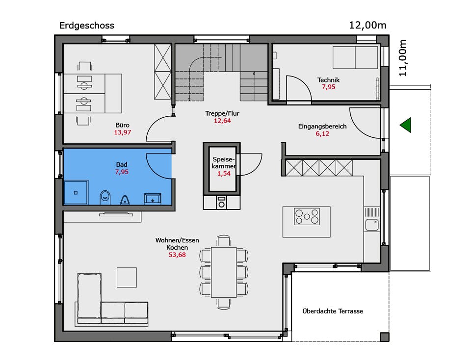 Fertighaus Musterhaus Mannheim von TALBAU-Haus Schlüsselfertig ab 555000€, Stadtvilla Grundriss 1