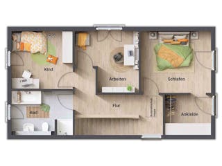 Massivhaus Aura 125 von Town & Country Haus Deutschland Schlüsselfertig ab 232050€, Satteldach-Klassiker Grundriss 4