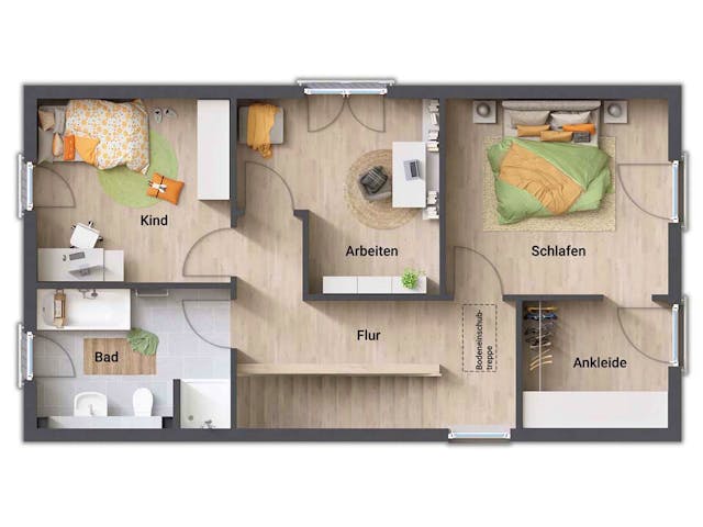 Massivhaus Aura 125 von Town & Country Haus Deutschland Schlüsselfertig ab 232050€, Satteldach-Klassiker Grundriss 4
