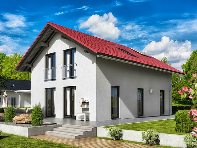 Massivhaus Bodensee 129 - Süd von Town & Country Haus Deutschland Schlüsselfertig ab 240750€, Außenansicht 1