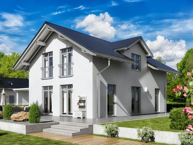 Massivhaus Bodensee 129 - Süd von Town & Country Haus Deutschland Schlüsselfertig ab 234150€, Außenansicht 6