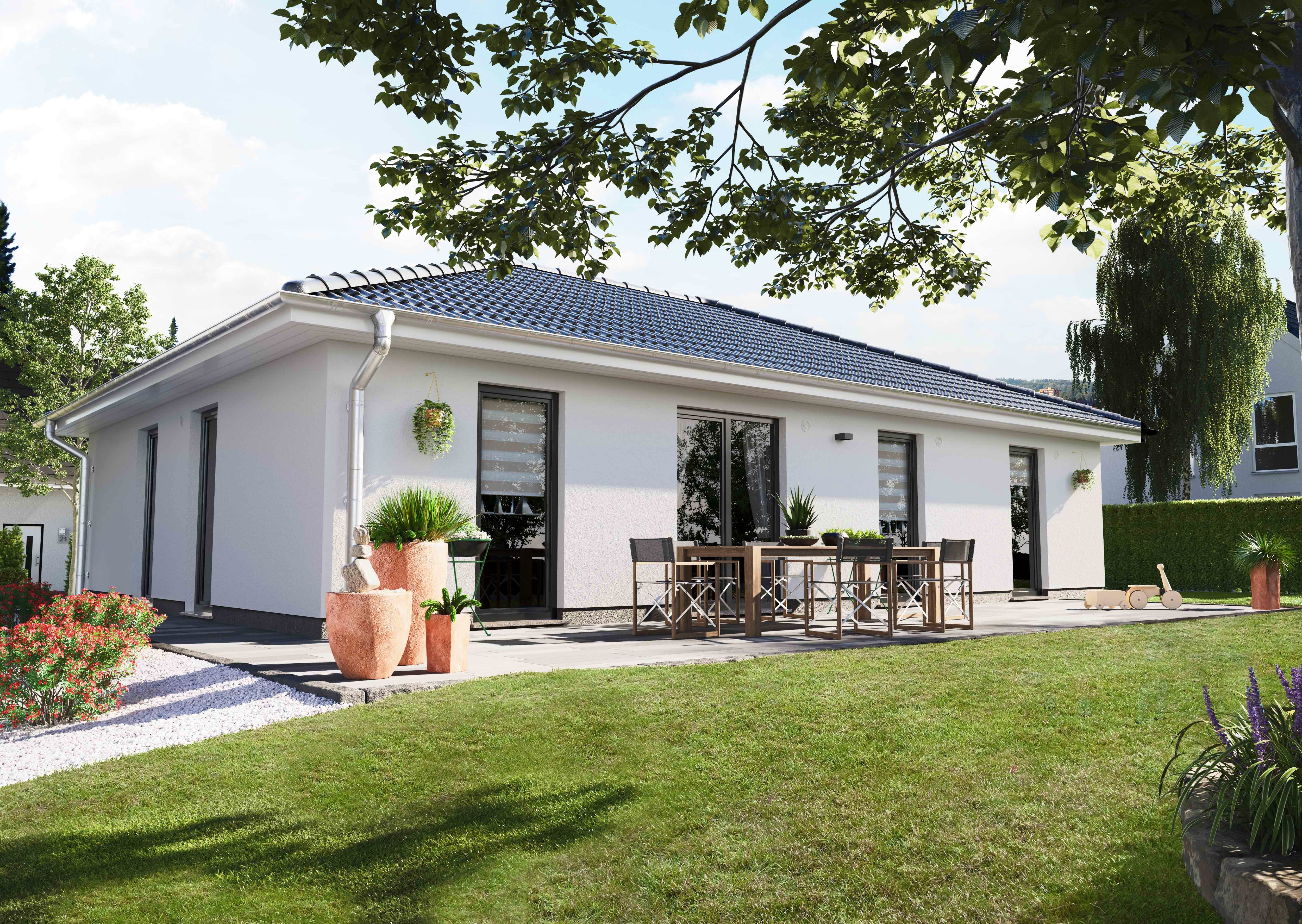 Massivhaus Bungalow 110 von Town & Country Haus Deutschland Schlüsselfertig ab 206090€, Bungalow Außenansicht 1