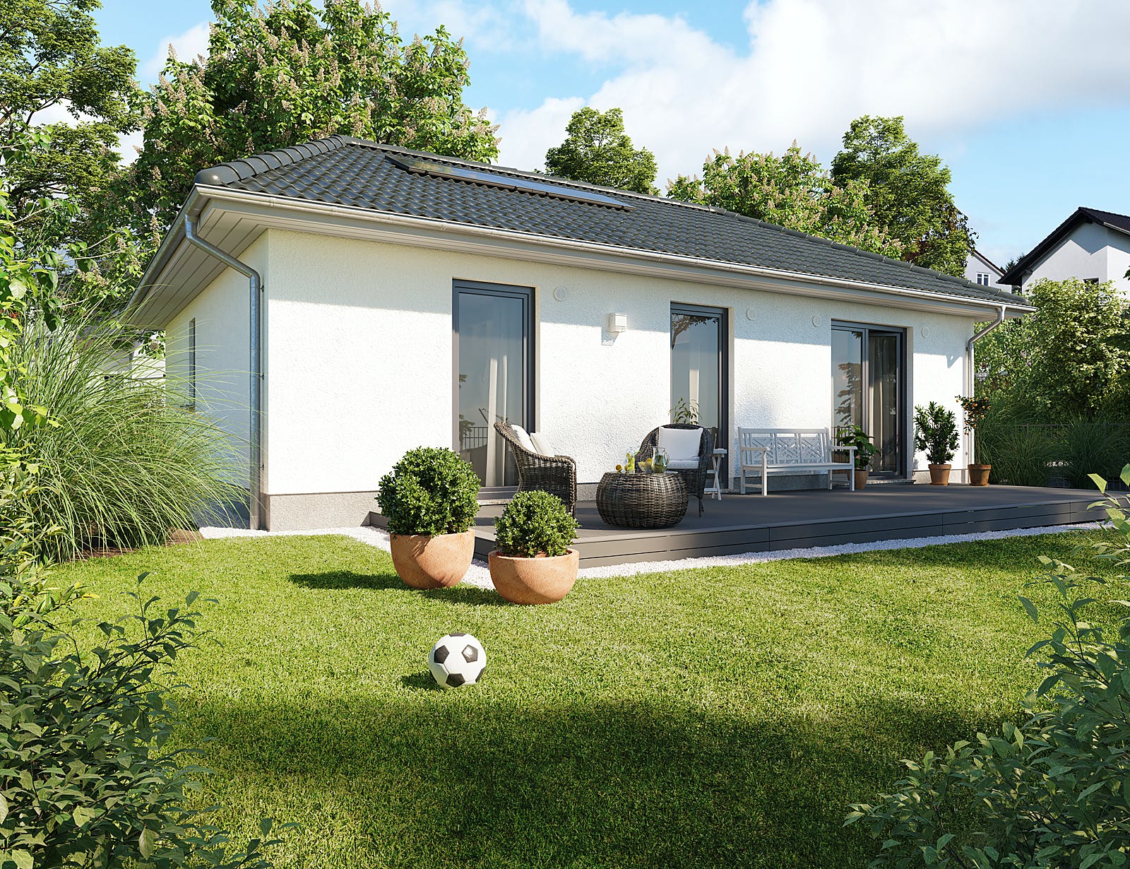 Massivhaus Bungalow 78 von Town & Country Haus Deutschland Schlüsselfertig ab 171800€, Bungalow Außenansicht 1