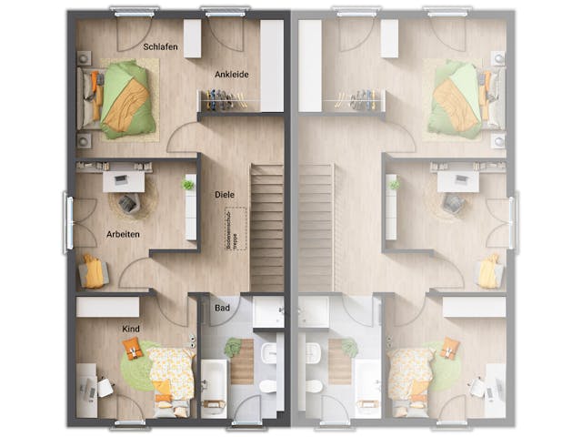 Massivhaus DH Aura 125 von Town & Country Haus Deutschland Schlüsselfertig ab 243690€, Satteldach-Klassiker Grundriss 1 Massivhaus DH Aura 125 von Town & Country Haus Deutschland Schlüsselfertig ab 243690€, Satteldach-Klassiker Grundriss 1