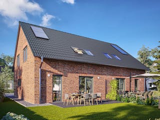 Massivhaus DH Behringen 116 von Town & Country Haus Deutschland Schlüsselfertig ab 223250€, Außenansicht 4