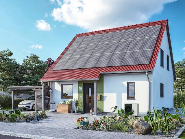 Massivhaus Flair 110 von Town & Country Haus Deutschland Schlüsselfertig ab 214690€, Satteldach-Klassiker Außenansicht 1
